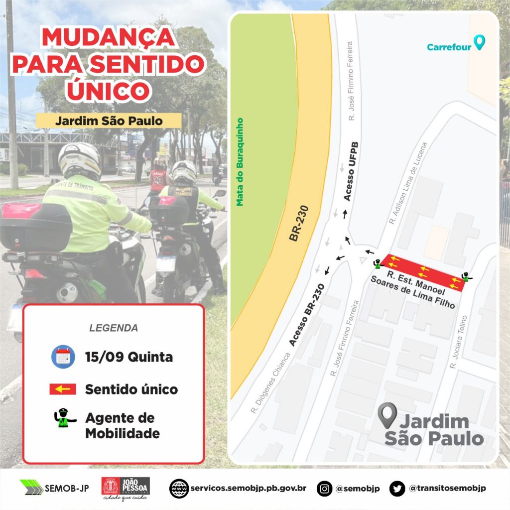 Semob-JP fará mudanças no trânsito da Rua Diógenes Chianca durante obras do  novo viaduto na BR-230