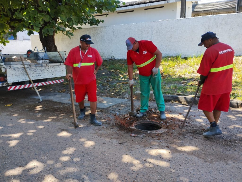 Seinfra segue nesta quarta-feira com manutenção de galerias, iluminação e Operação Tapa-Buraco