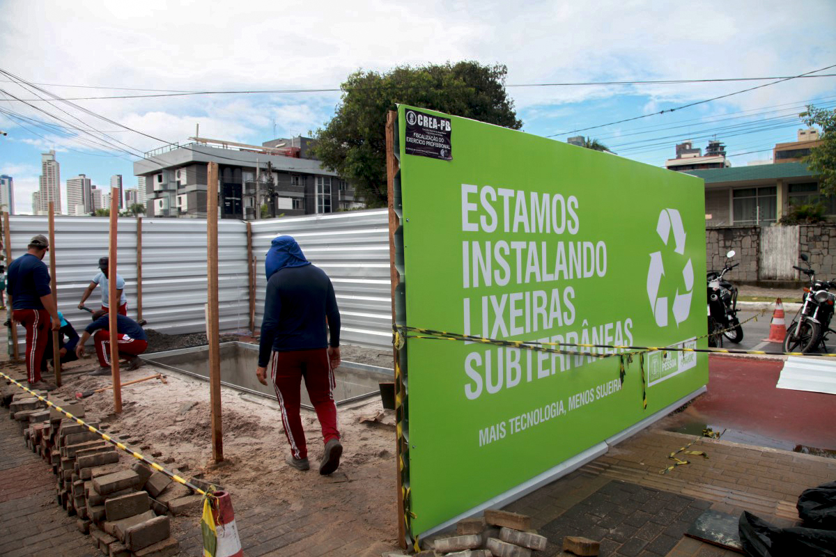 Prefeitura instala contentores subterrâneos para descarte de resíduos na orla