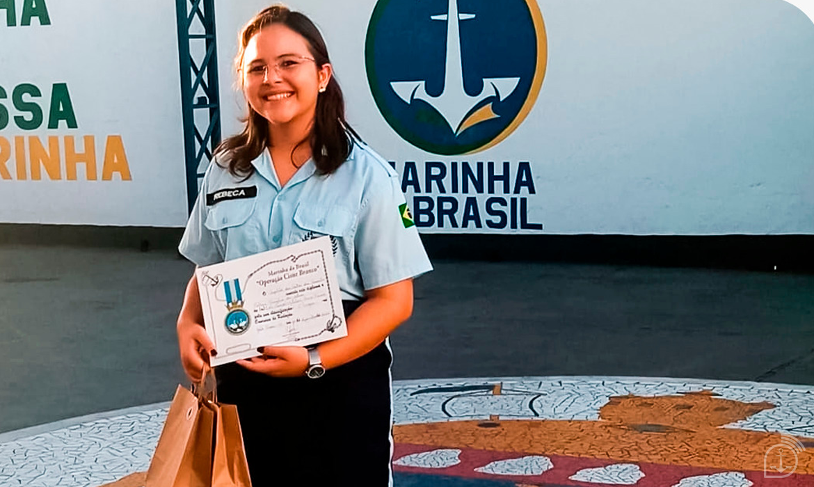 Aluna da Escola Municipal Chico Xavier vence concurso nacional de redação da Marinha do Brasil