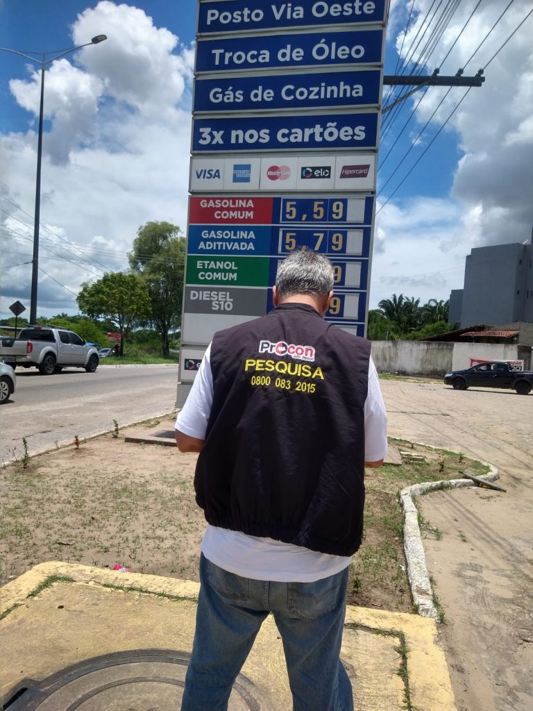 Pesquisa do Procon-JP para preços de combustíveis registra média de R$ 5,583 no litro da gasolina